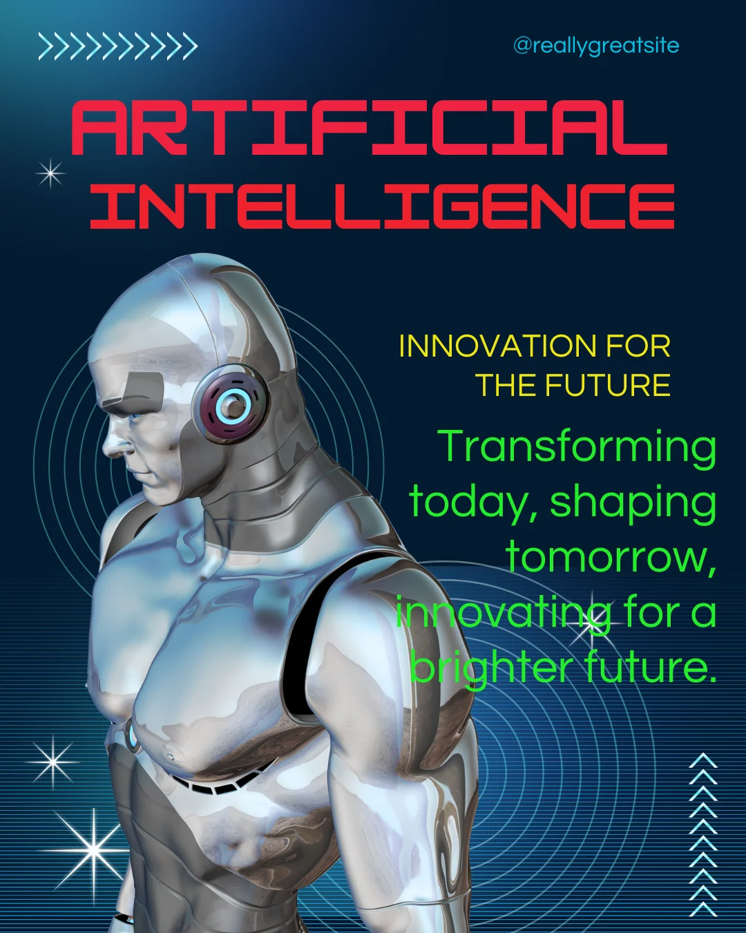 Blue Futuristic Artificial Intelligence Instagram Post