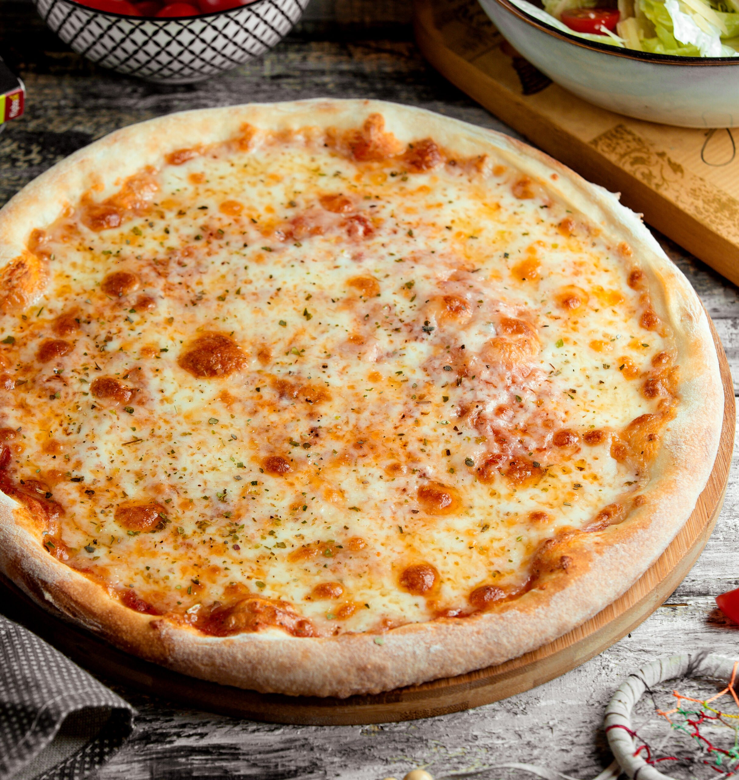 pizza four cheese on the table pizza four cheese on the table